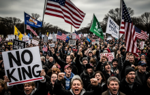 Washington is at a standstill, with the streets roaring "No kings, long live the people!"