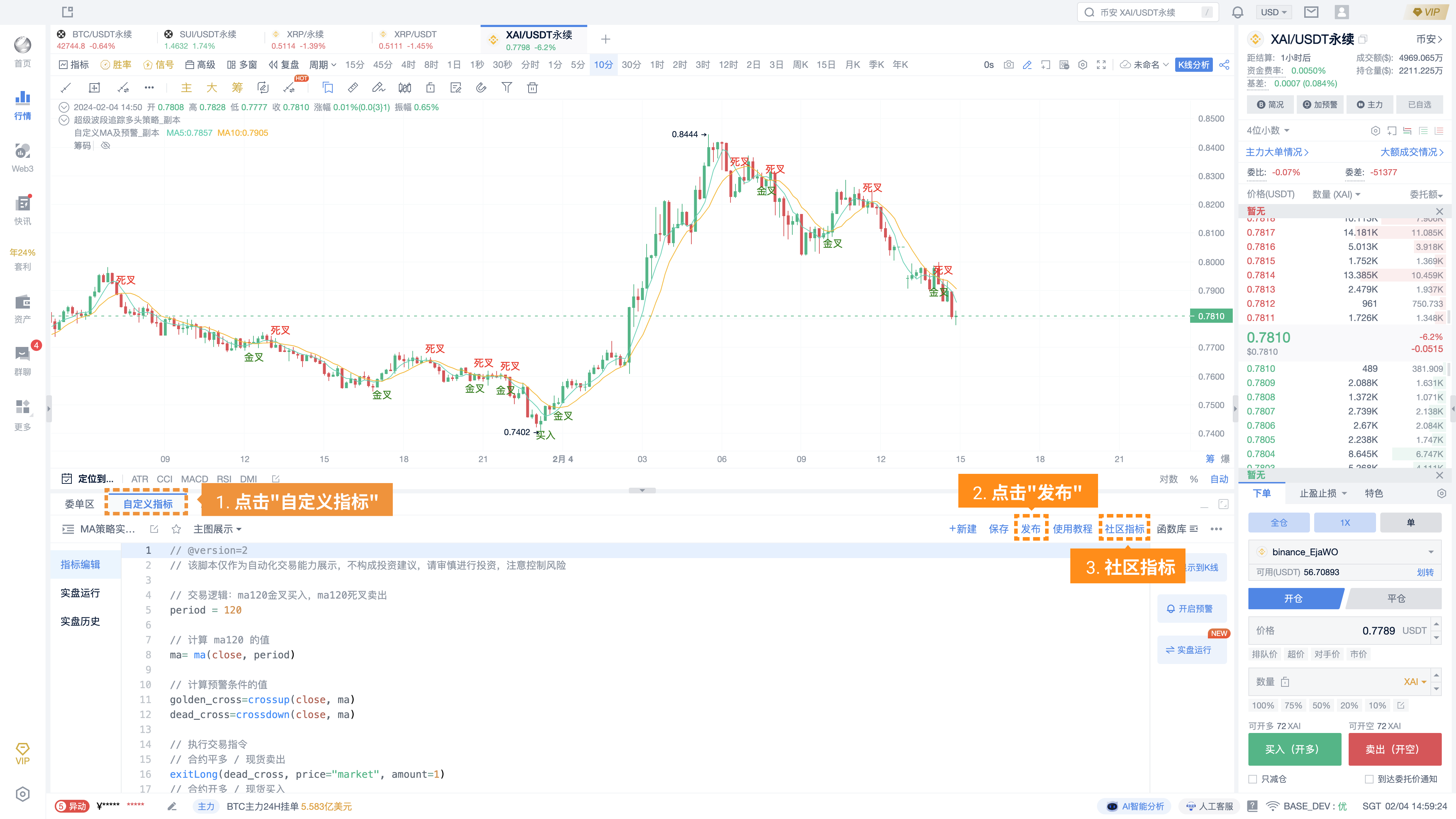 自定义指标 - 上线指标分享和社区指标库_aicoin_图2