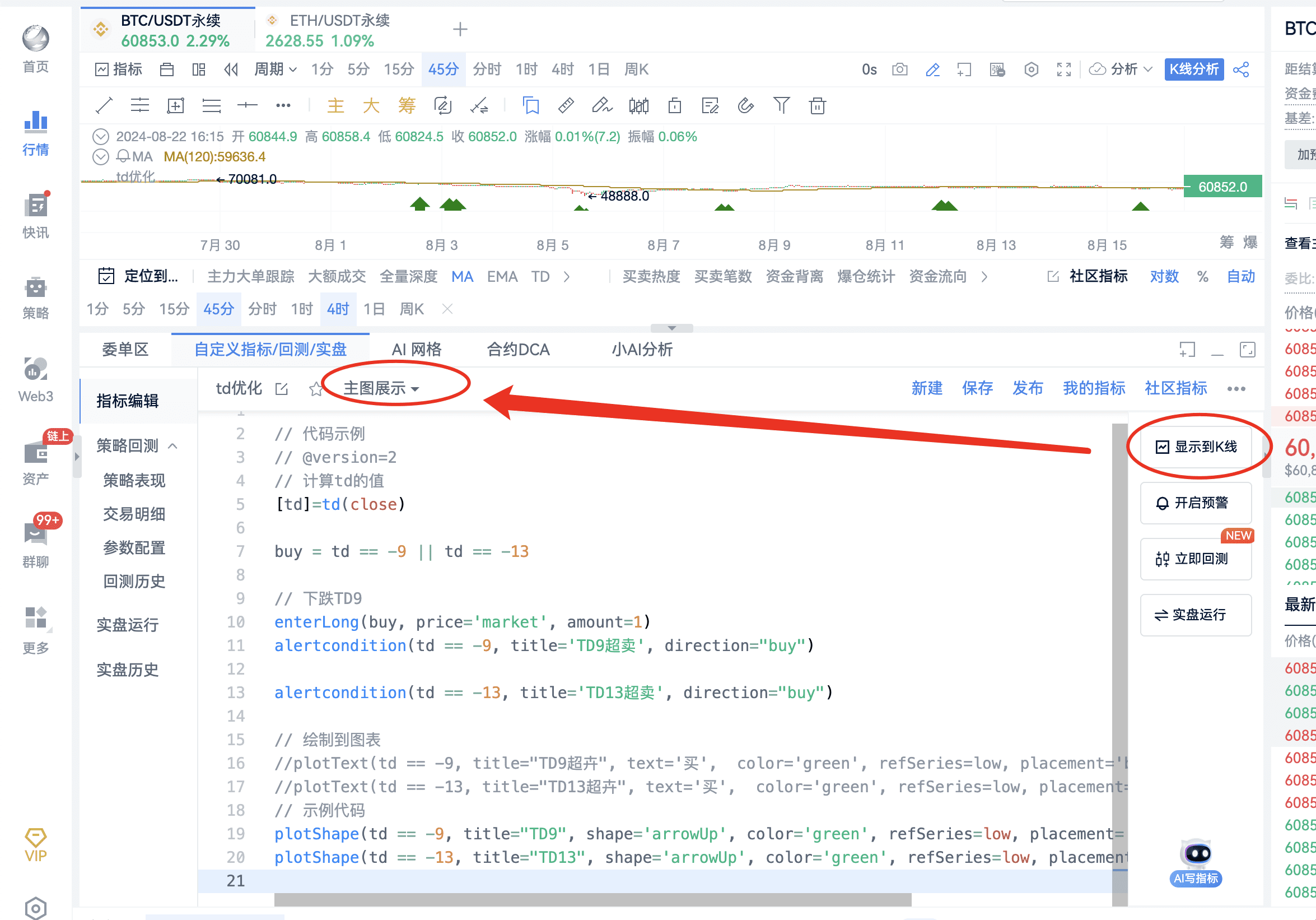 社区指标策略解析，TD抄底实战分享_aicoin_图3