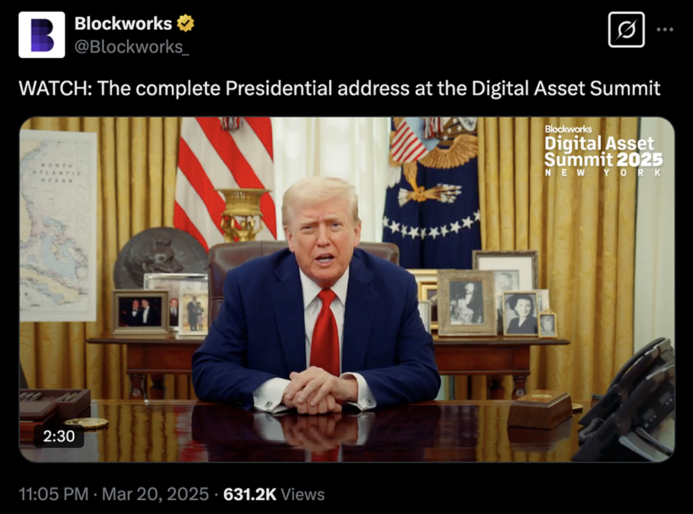 Trump's Speech at the 2025 Digital Assets Summit: Brief Yet Meaningful_aicoin_figure1