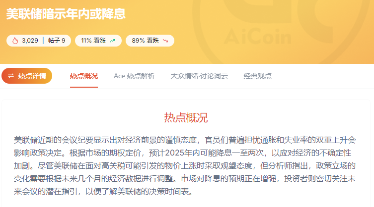 美联储政策陷入“滞胀两难”，加密市场机会正在酝酿？_aicoin_图1