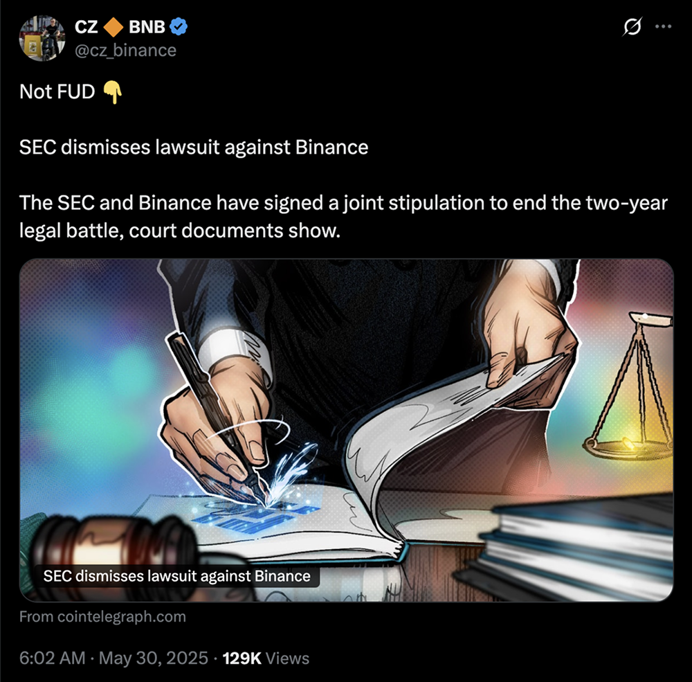 SEC撤销对Binance诉讼：美国加密行业监管风向转变_aicoin_图2