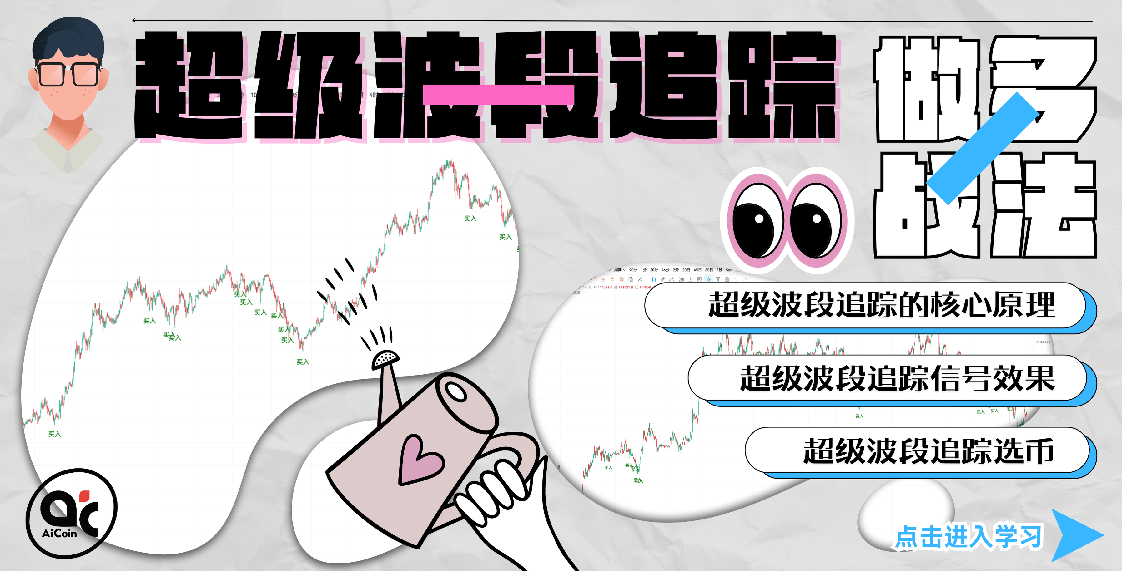 自定义指标·超级波段追踪·做多战法_aicoin_图1