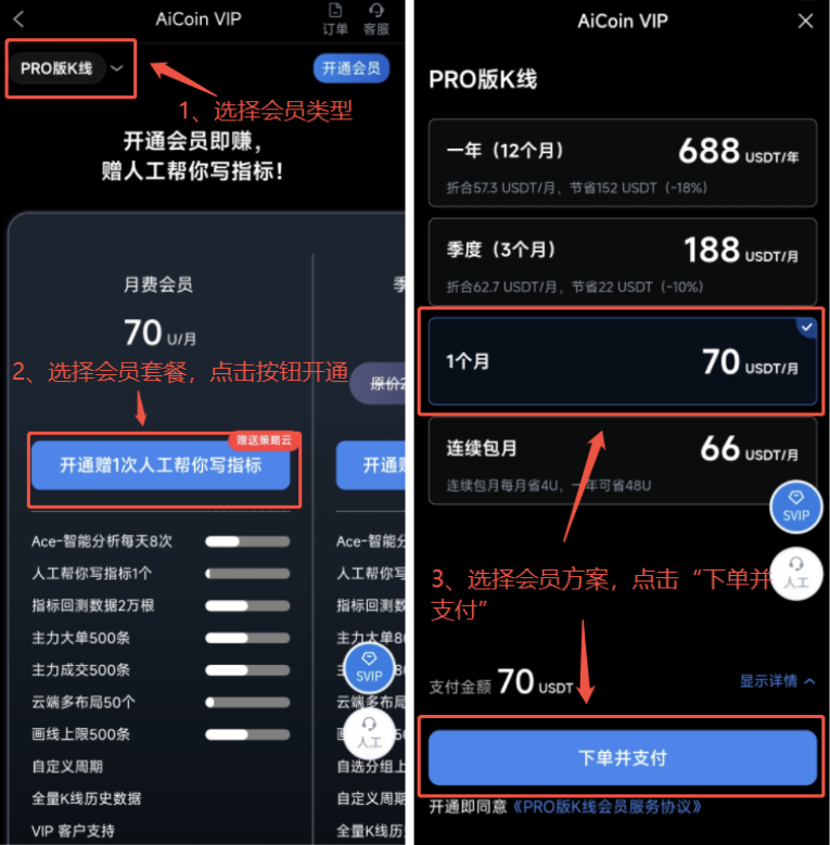 OKX内部转账支付教程 - AiCoin 会员服务购买(App)_aicoin_图1
