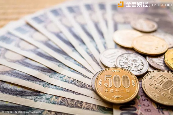 图为日元纸币与硬币