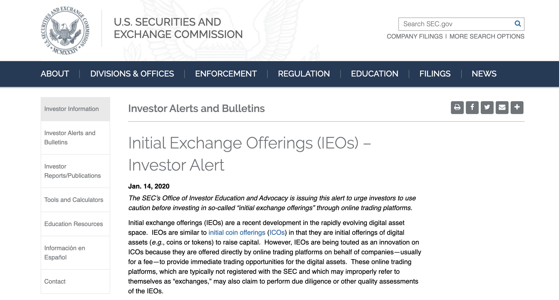 美国SEC最新公告：IEO或违反联邦证券法，参与IEO存在风险_aicoin_图2