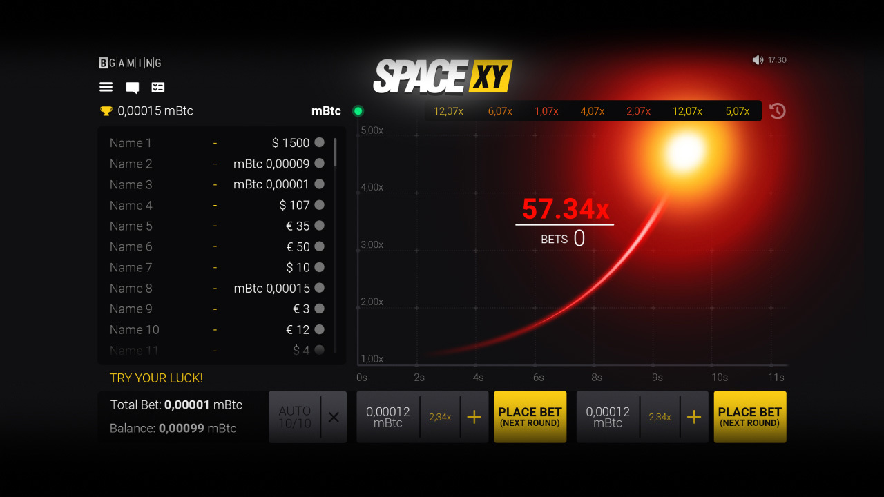 Bitcoin.com Games Releases its Very First Crash Game Space XY