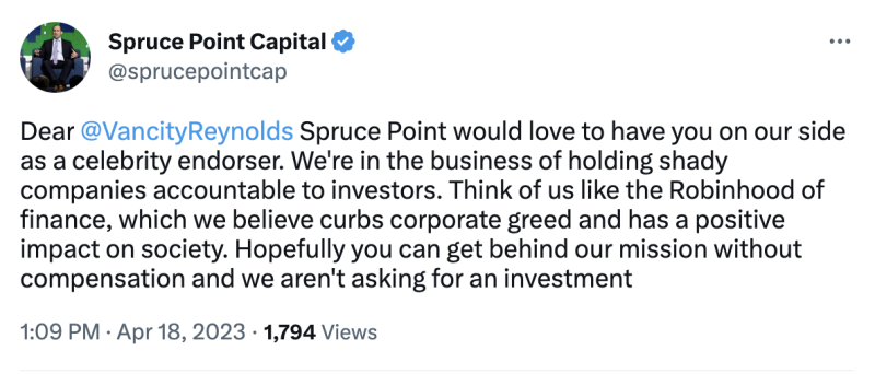 spruce point tweet