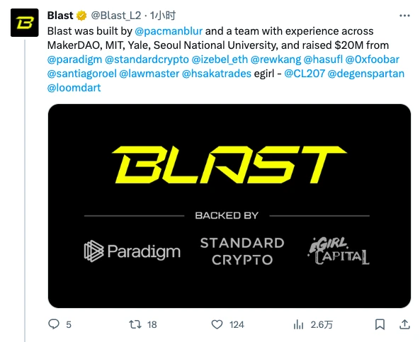 Blast: The disruptive new work of the founder of Blur, can the living L2 disrupt the track layout?
