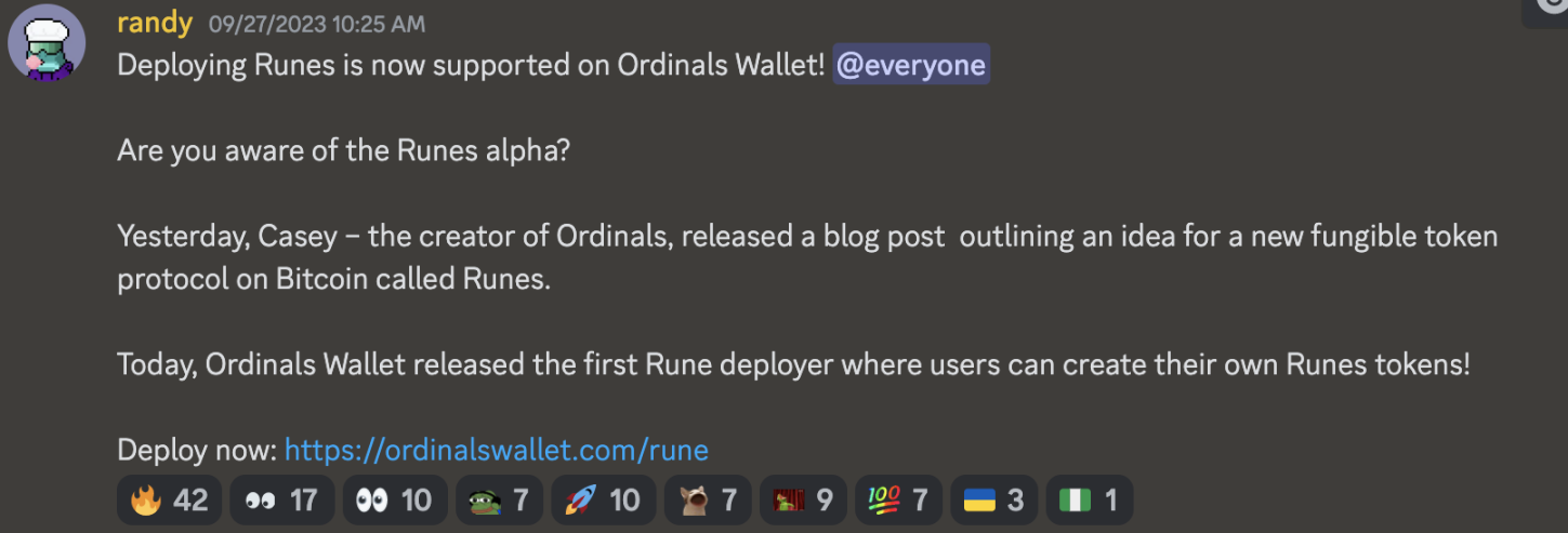 Ordinals Wallet Runes Deployer