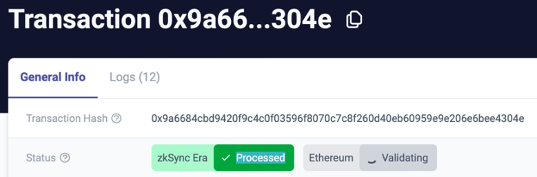 Ethereum Validating Status