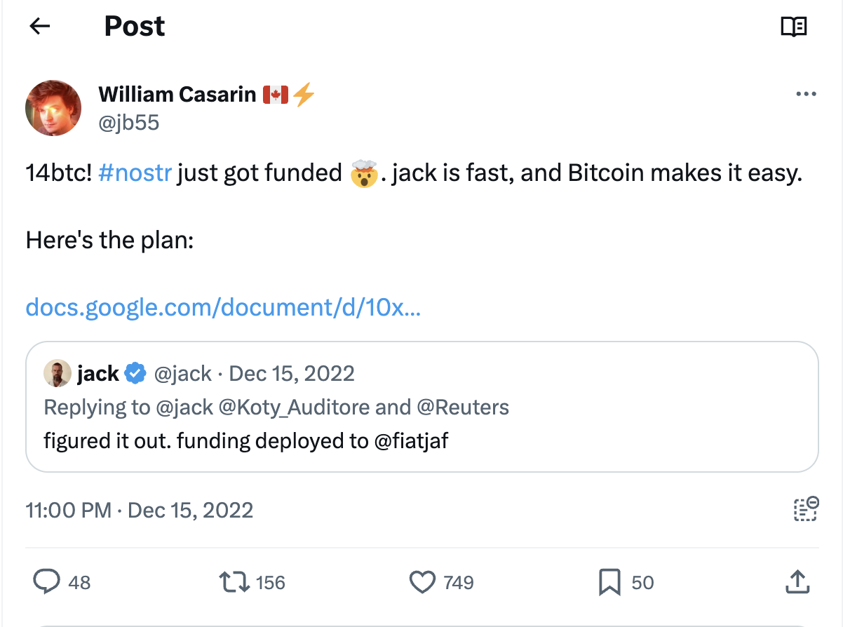 Jack Dorsey's Nostr Address