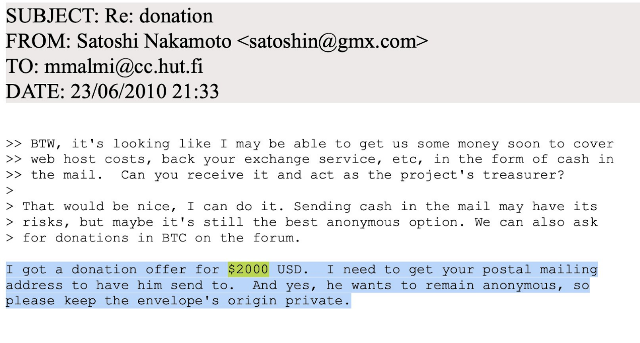 Analysis of early emails from Satoshi Nakamoto: What contribution did the "mysterious donor" behind Satoshi Nakamoto make?