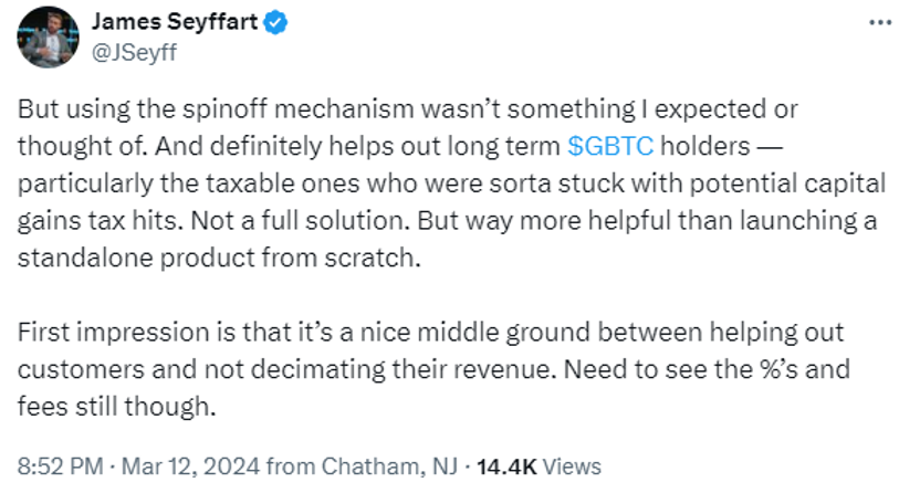 灰度申请的“比特币迷你信托”能遏制GBTC资金外流吗？