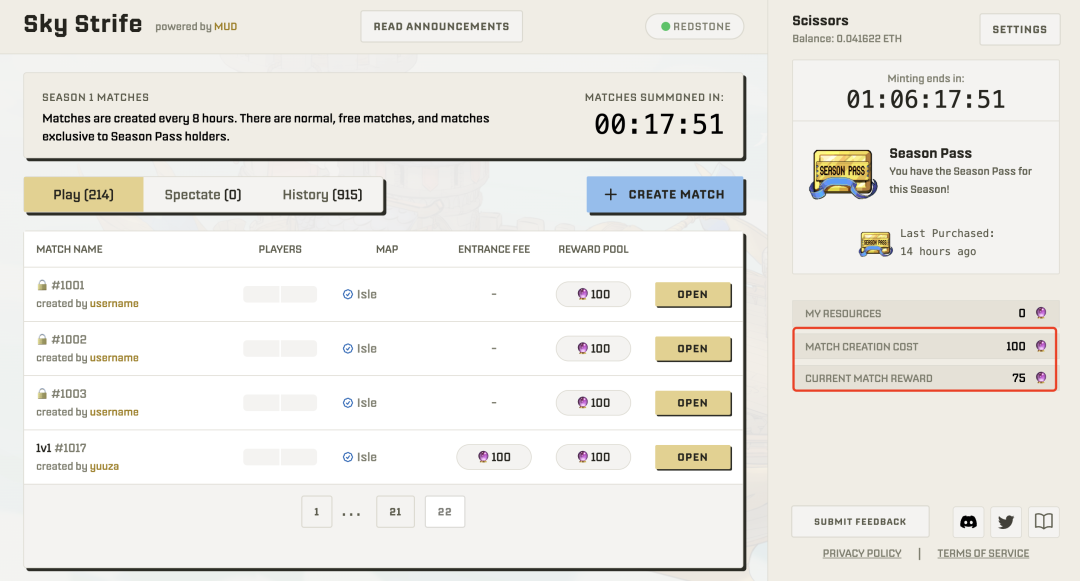 Overview of the first full-chain game Sky Strife economic model on Redstone