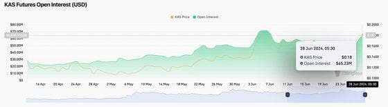 KAS期货持仓量。(Coinglass)