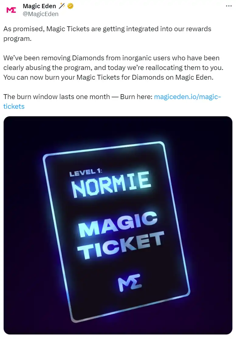 Magic Eden official announcement of token issuance, what is the value of $ME?