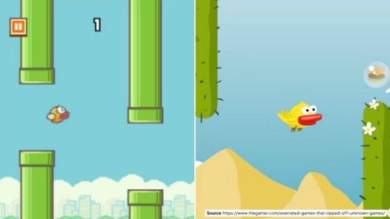 (Flappy Bird on the left, Piou Piou vs Cactus on the right)