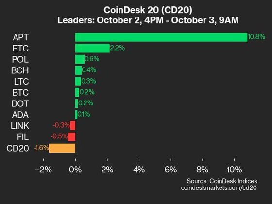 2024-10-03 9am CoinDesk 20 更新：领先者