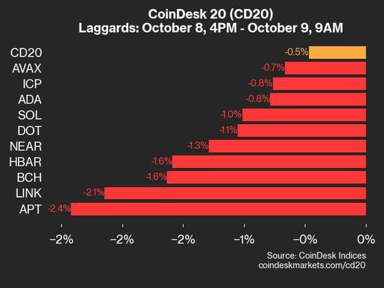 2024-10-09 9am CoinDesk 20 更新：滞后者