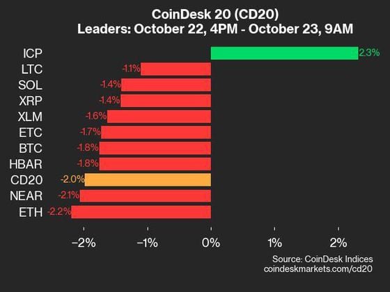 9am CoinDesk 20 Update for 2024-10-23: leaders