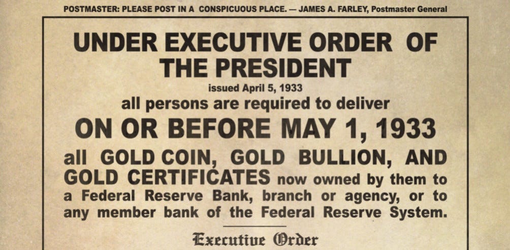 Self-Custody vs. Custodial Bitcoin: A Lesson From FDR 'Forbidding the Hoarding of Gold'