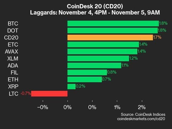 2024-11-05 9am CoinDesk 20 更新：滞后者