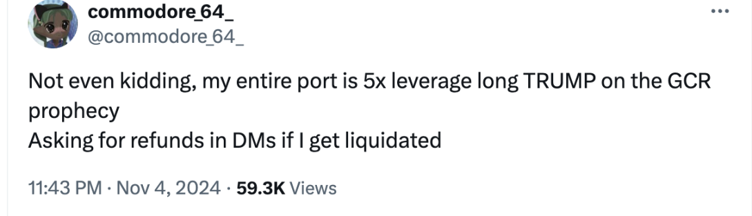 GCR returns after six months, reviewing his trading logic that earned 7 times on Trump in three years