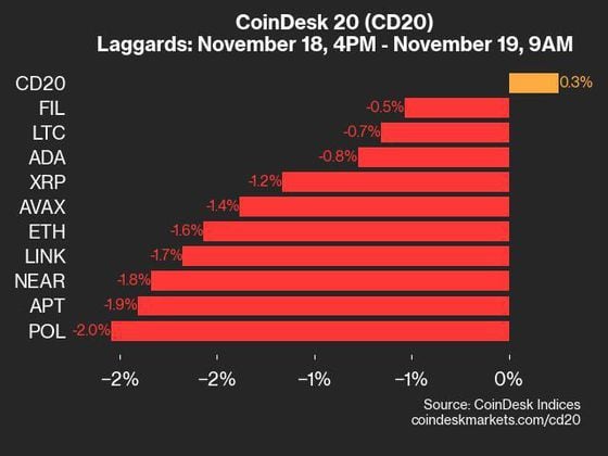 2024-11-19 9am CoinDesk 20 更新：落后者