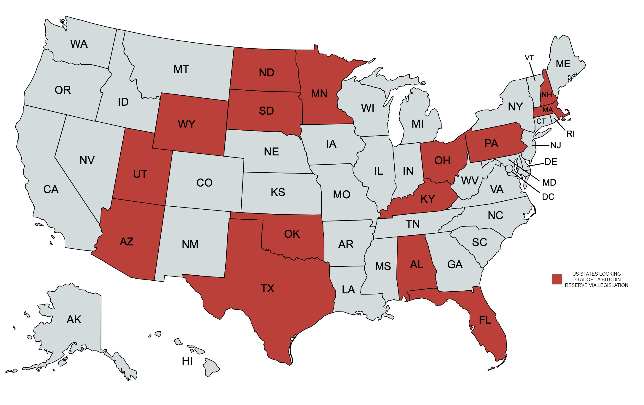 Strategic Bitcoin Reserve Legislation Gains Momentum in 15 States