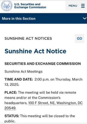 SUNSHINE ACT NOTICE