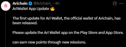 Ari Wallet App Update