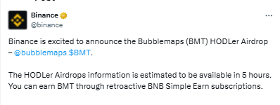 Binance Bubblemaps Airdrop