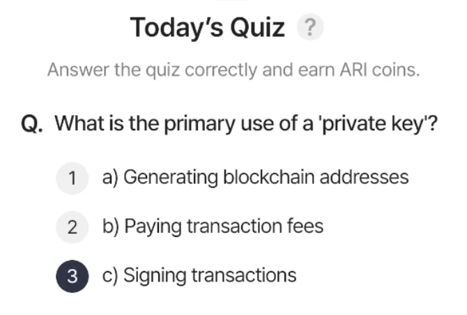 ARI Wallet Daily Quiz Answer 09 April 2025