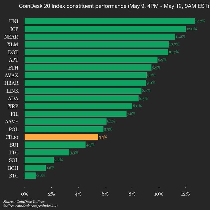 2025-05-12 9am CoinDesk 20 更新：完整图表