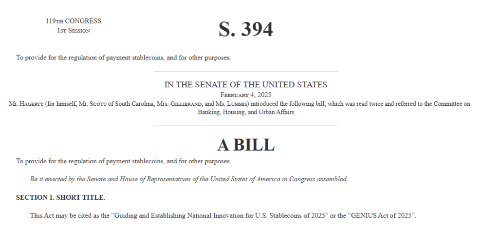 Never underestimate the significance of the U.S. stablecoin "GENIUS Act"