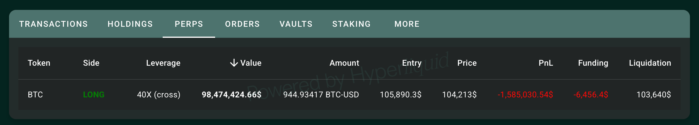 从1亿美元的清算到9800万美元的赌博——温回来了，并在BTC上大举下注