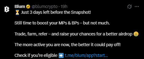 Blum airdrop criteria