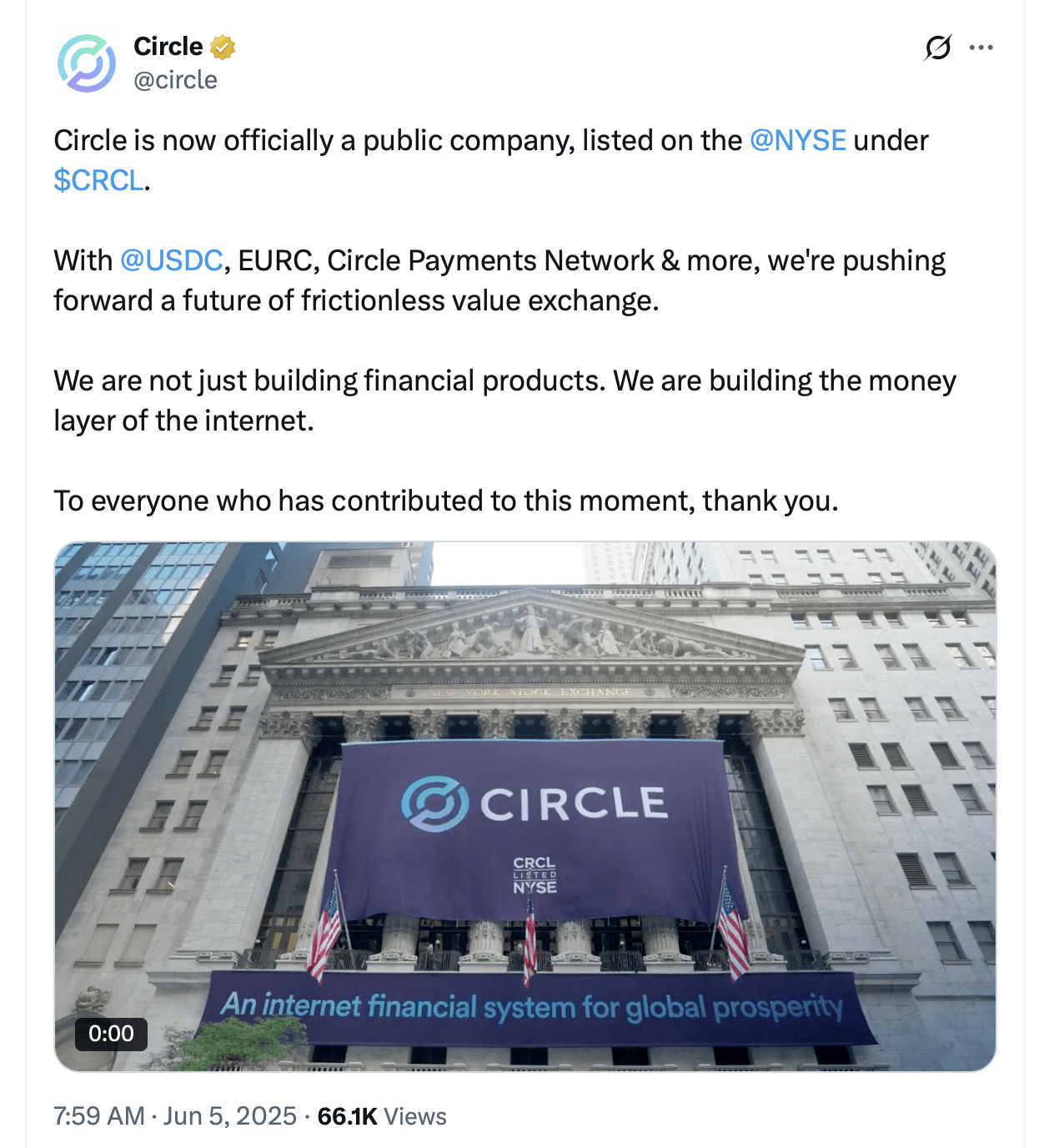 NYSE Welcomes Circle in Major Crypto Public Listing