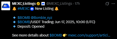 Bombie mexc 上市
