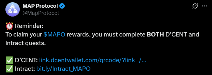 Map Protocol Rewards