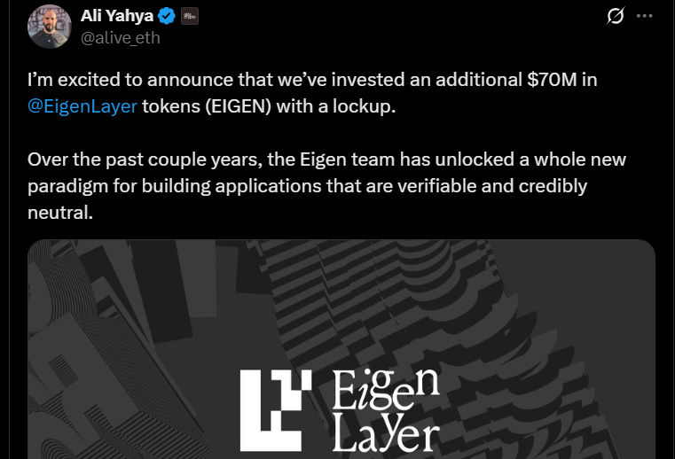 EigenLayer Funding News