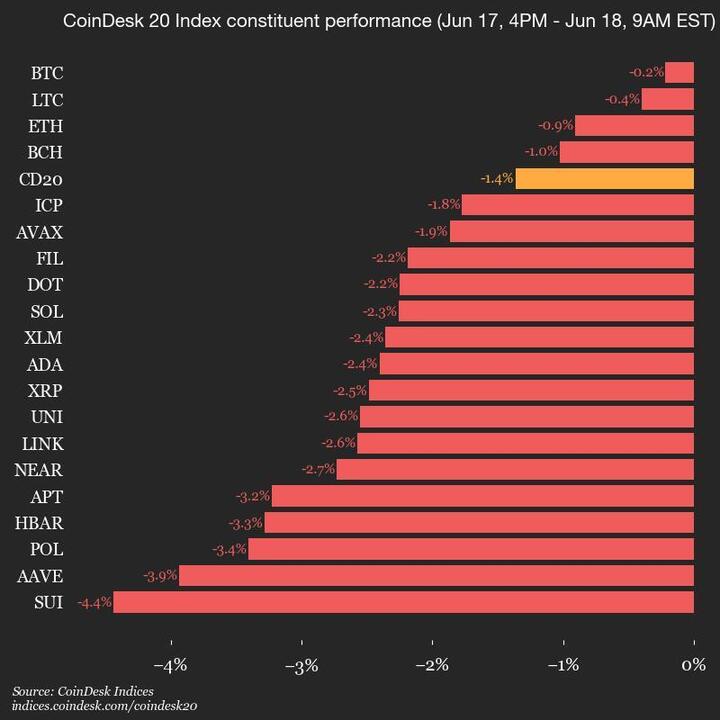 2025-06-18 9am CoinDesk 20 更新：垂直图表