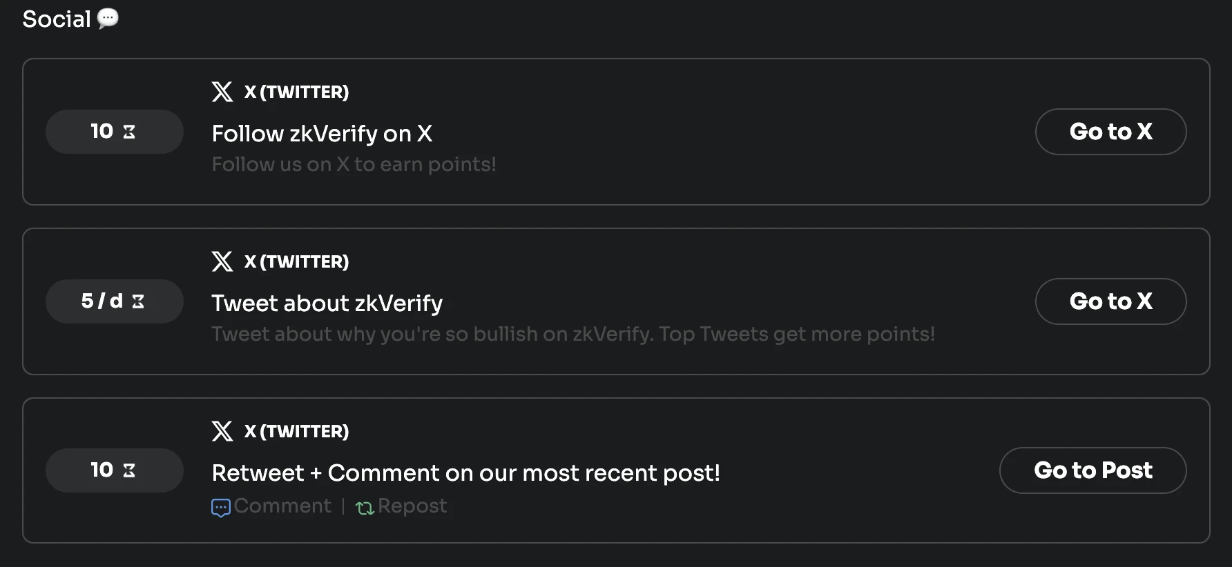 This week's featured interactive projects: zkVerify launches points dashboard, Warden launches Kaito, Mira earns points