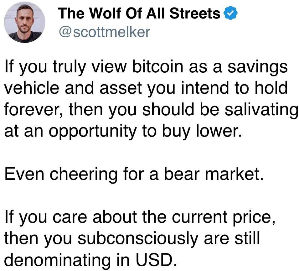 If you care about the current price, then you subconsciously are still denominating in USD.
