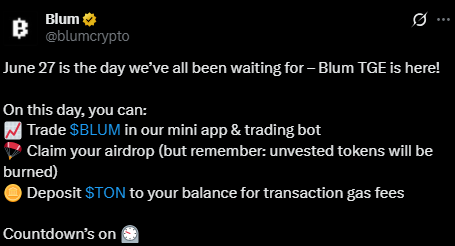 Blum listing date