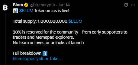 Blum tokenomics
