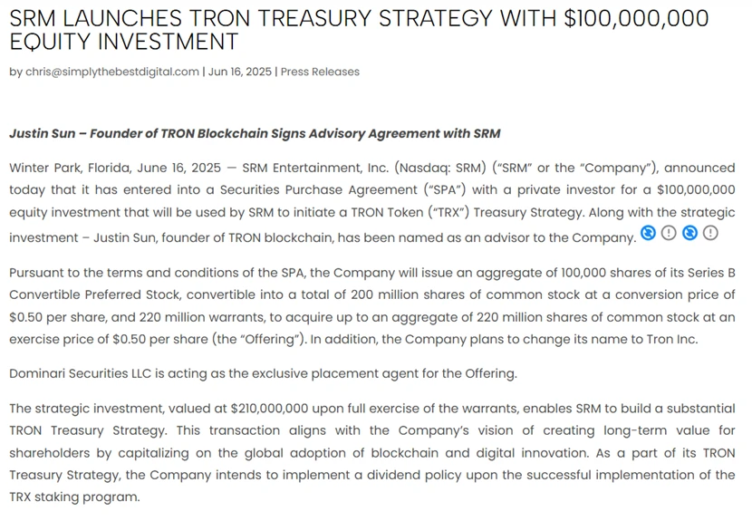 波场TRON美股上市打造“TRX 微策略”，DeFi生态迎来百亿级红利