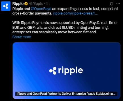 Ripple OpenPayd 合作